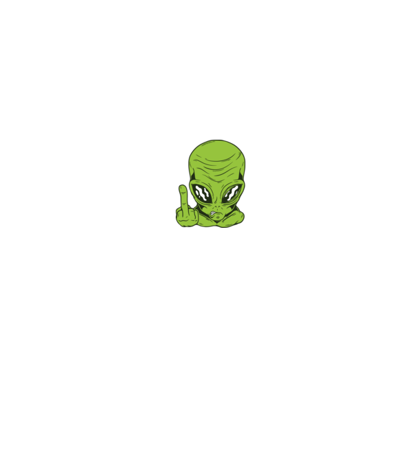 Alien arată degetul model negru pe tricou