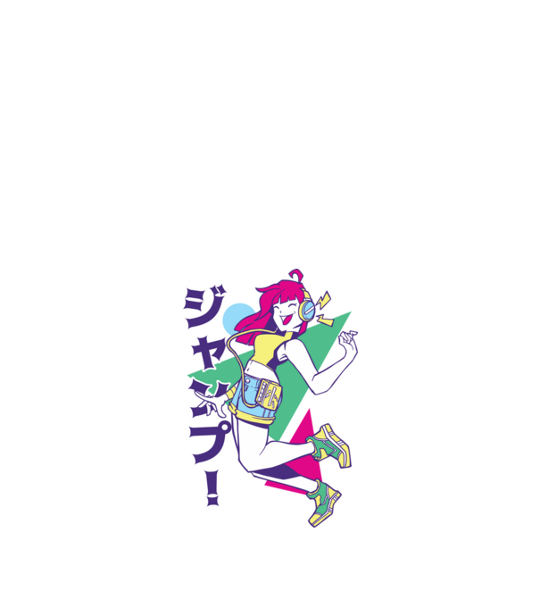 Anime fată retro model albastru închis pe tricou