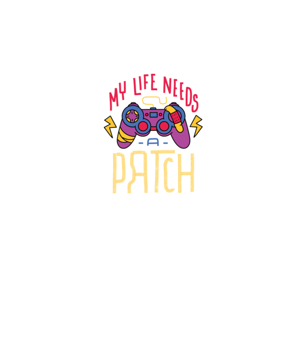 My life needs a patch Gamer model negru pe tricou