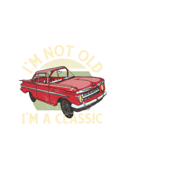 'Mașină clasică - I''m not old I''m a classic' model negru pe tricou