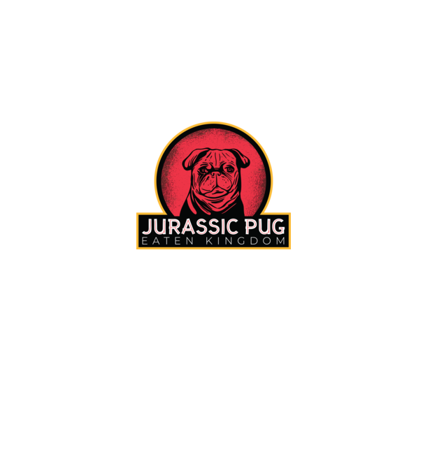 Jurassic Pug Tricou cu mops model negru pe tricou