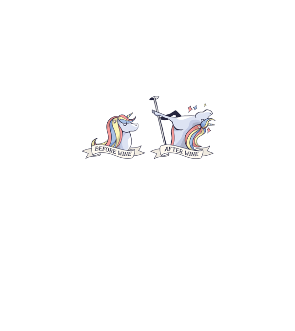 Înainte și după vin Unicorns model gri pe tricou