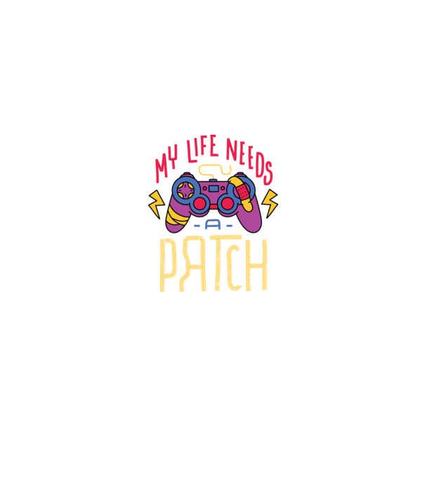My life needs a patch Gamer model negru pe tricou
