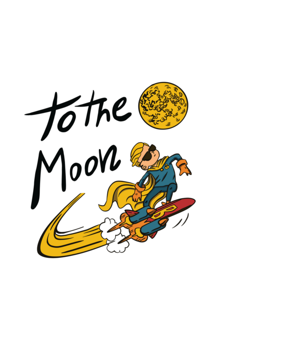 To the Moon Bitcoin model negru pe tricou