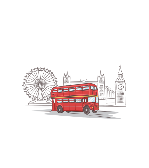 London Bus model alb pe tricou