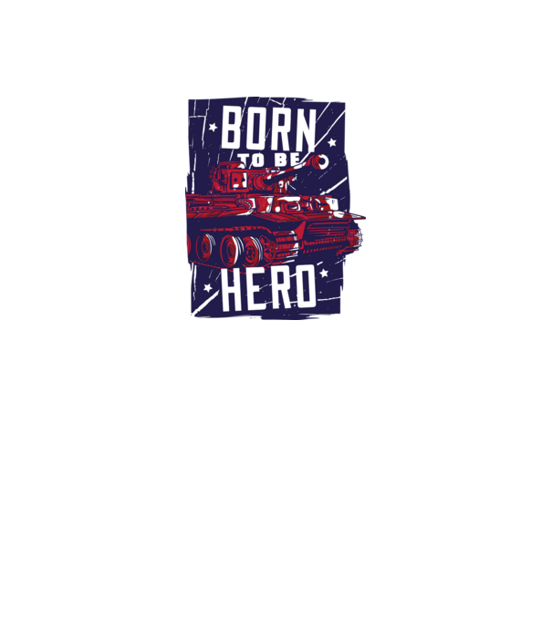 Born To be A Hero cu tanc model gri pe tricou