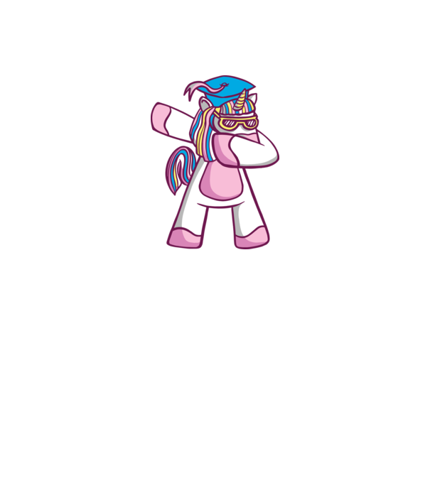 Unicorn Absolvent DAB model alb pe tricou