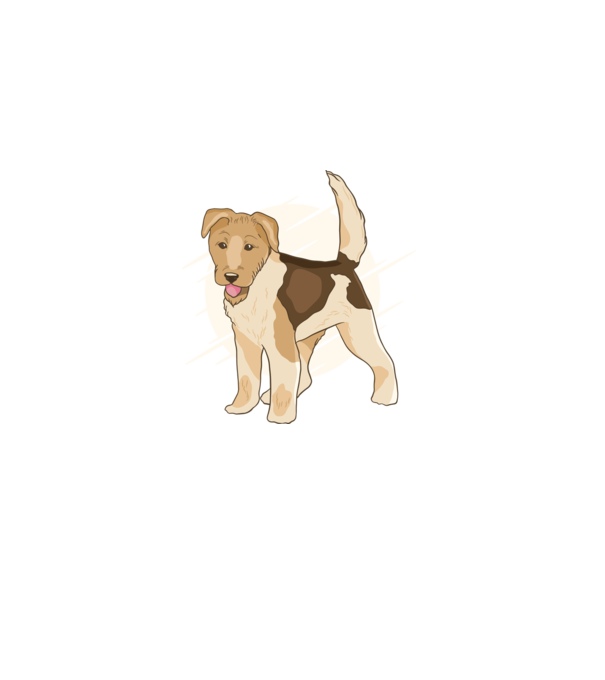 Fox Terrier model albastru închis pe tricou