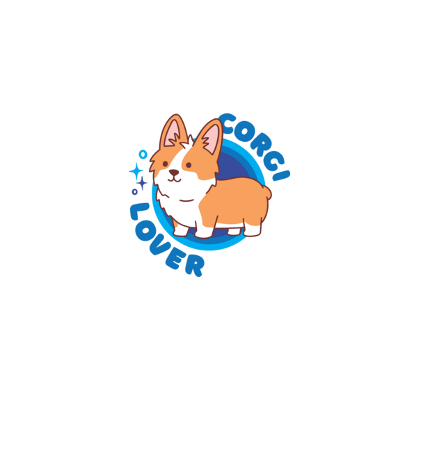 Corgi Lover model alb pe tricou