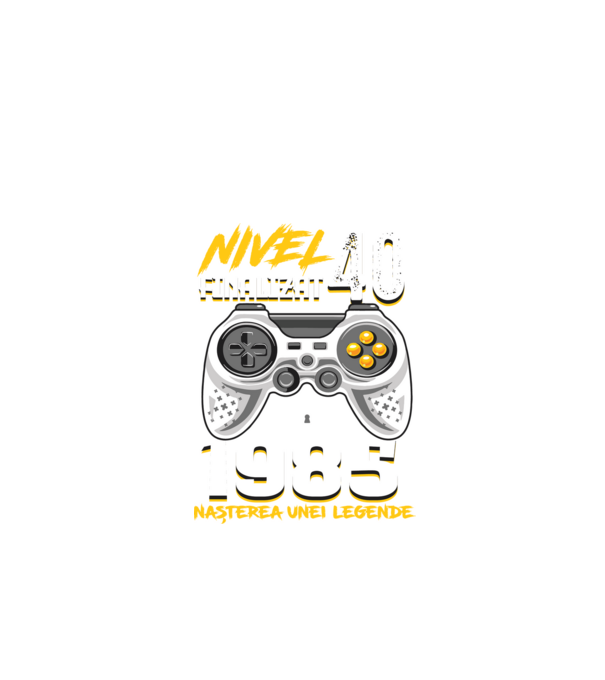 Nivel Finalizat 40 1985 model negru pe tricou