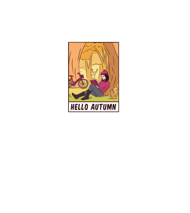 Hello Toamnă model alb pe tricou