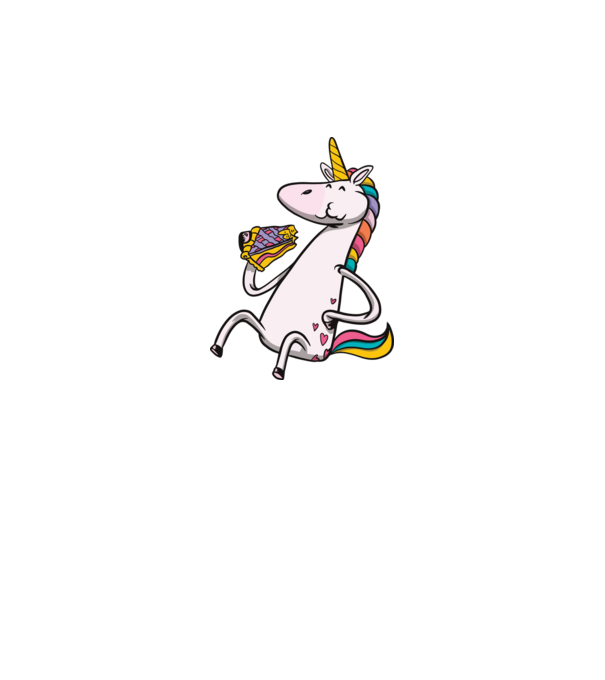 Unicorn cu prăjitură model alb pe tricou