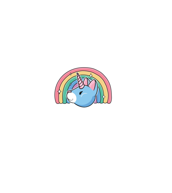 Pisică Unicorn model negru pe tricou