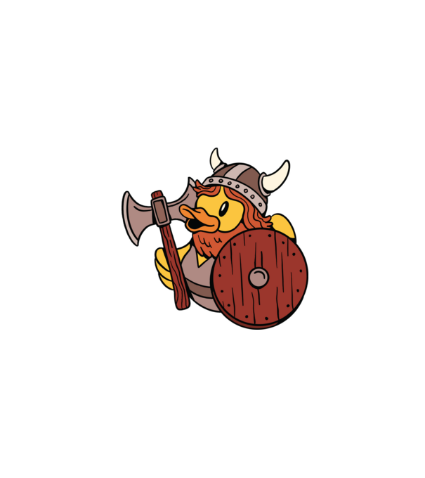 Rățușcă de cauciuc Viking model turcoaz pe tricou