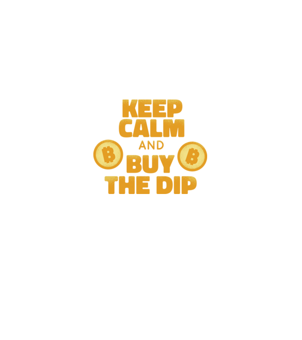 Keep calm and buy the dip Bitcoin model negru pe tricou