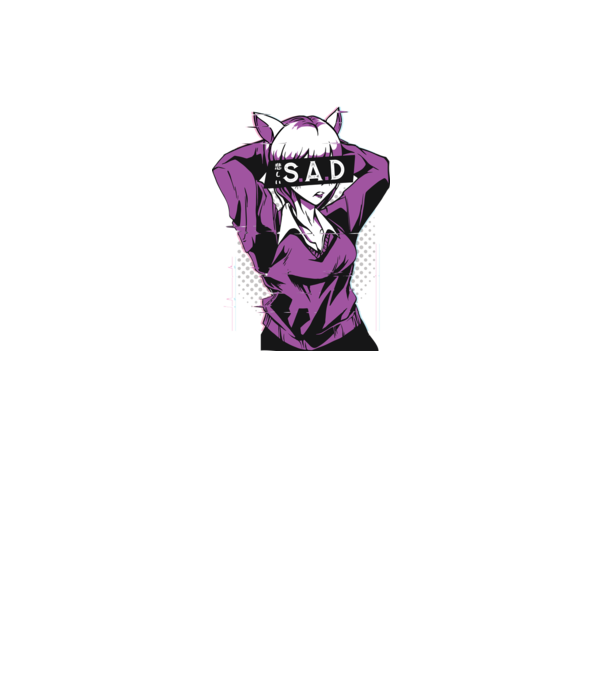 Anime fată tristă model dusty pink pe tricou