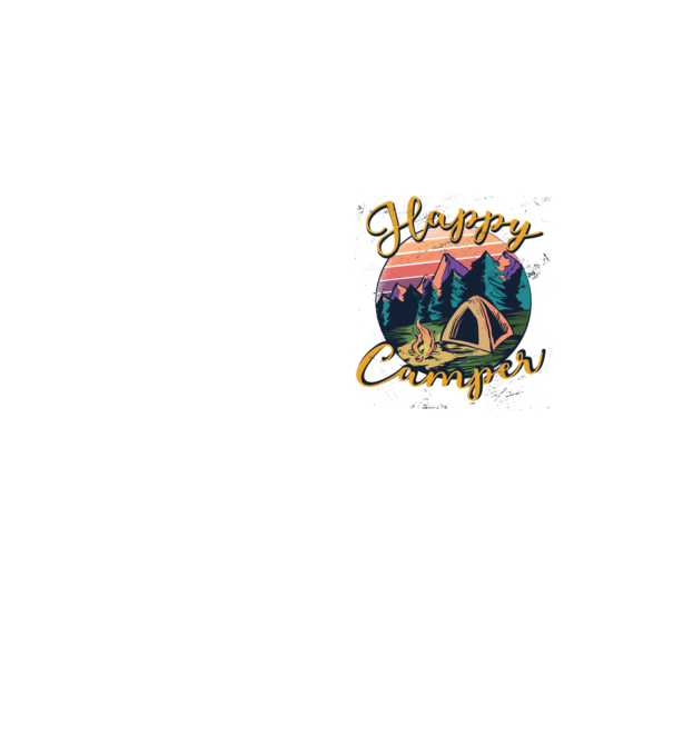 Happy Camper tricou camping model galben neon pe tricou