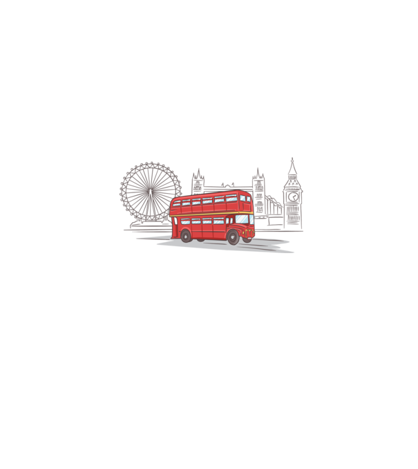 London Bus model alb pe tricou