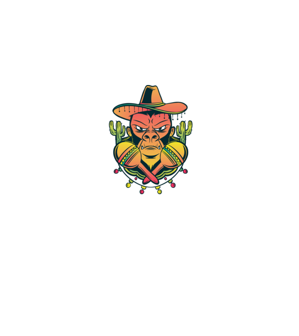 Gorila mexicană model gri pe tricou