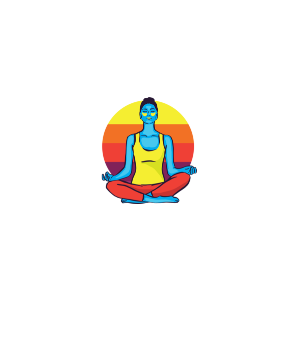 Yoga Meditație Retro model albastru închis pe tricou