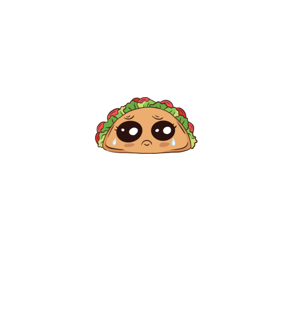 Taco trist model alb pe tricou