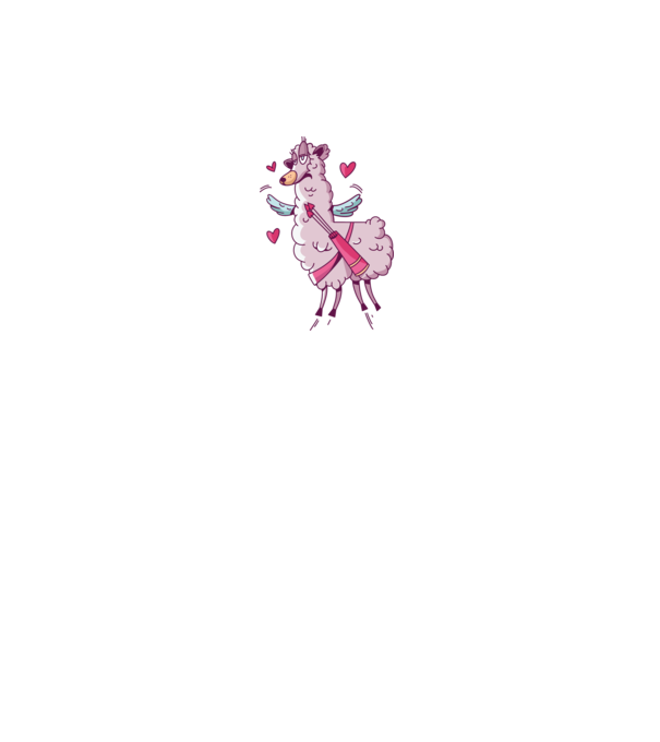 'Dragoste Llama pentru Valentine''s Day' model alb pe tricou