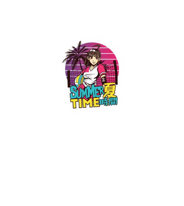 Summer Girl Anime Fată Manga model turcoaz pe tricou