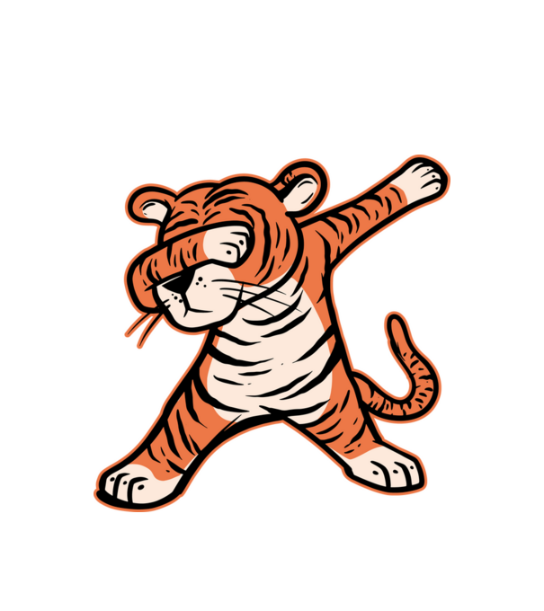 Tigru DAB model alb pe tricou
