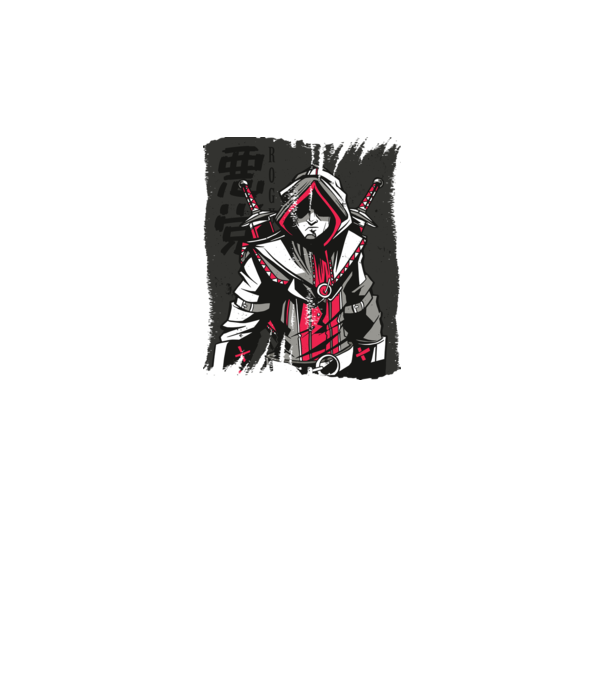 Războinic Anime model alb pe tricou