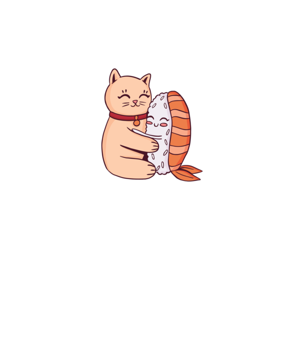 Sushi cu Pisică model gri pe tricou