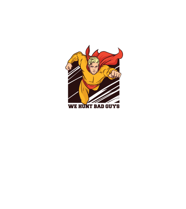 Supererou model alb pe tricou