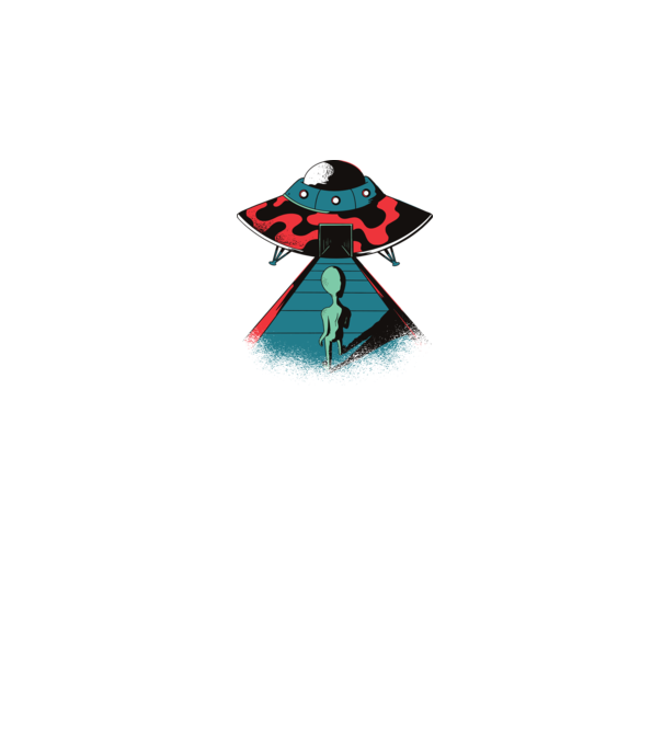 Alien Ufo model negru pe tricou