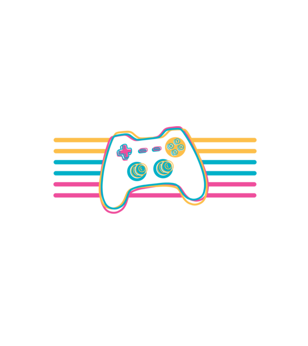 Gamer Controler Retro model negru pe tricou
