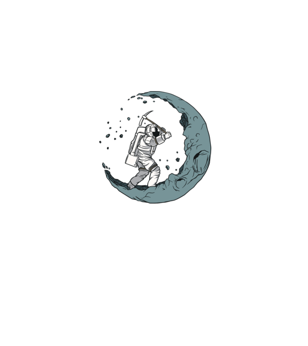 Astronaut pe Lună model albastru jeanși pe tricou