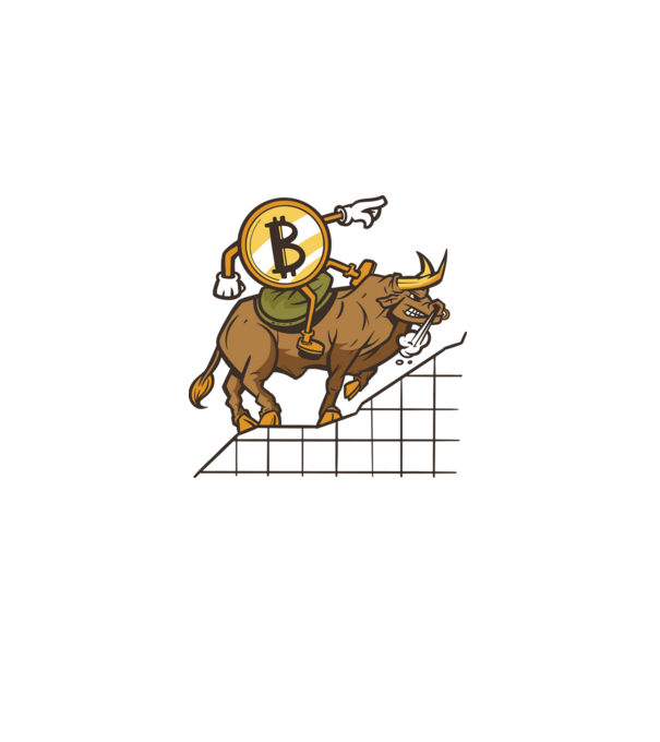 Taur Bitcoin model nisipiu pe tricou
