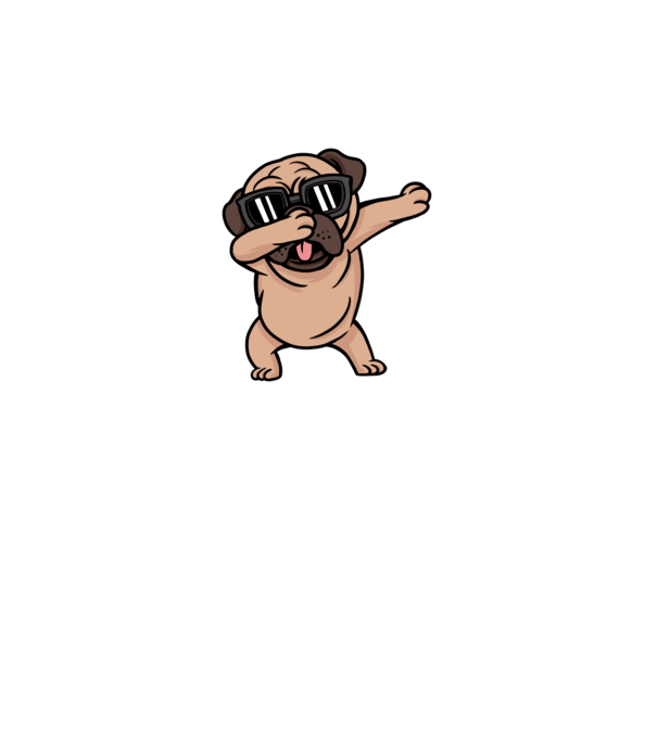 Pug DAB model turcoaz pe tricou