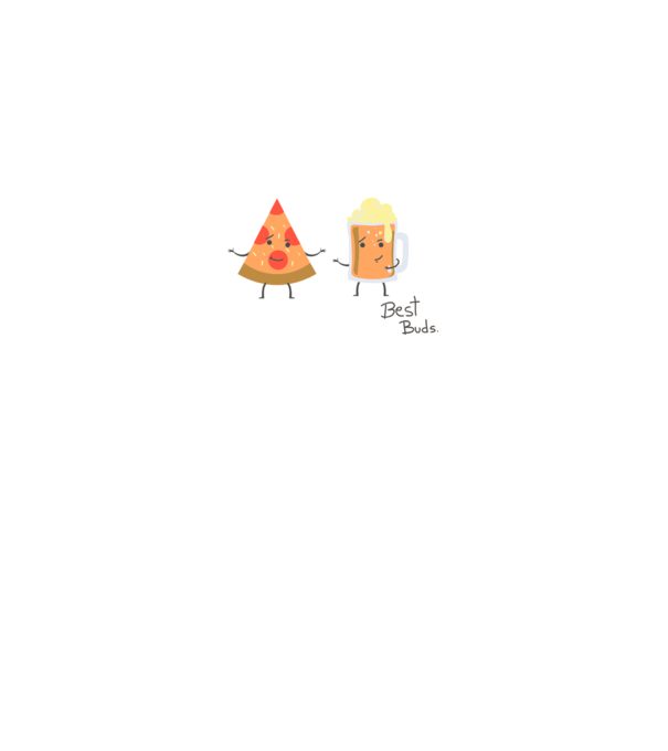 Best Buds - Pizza + Beer model gri pe tricou