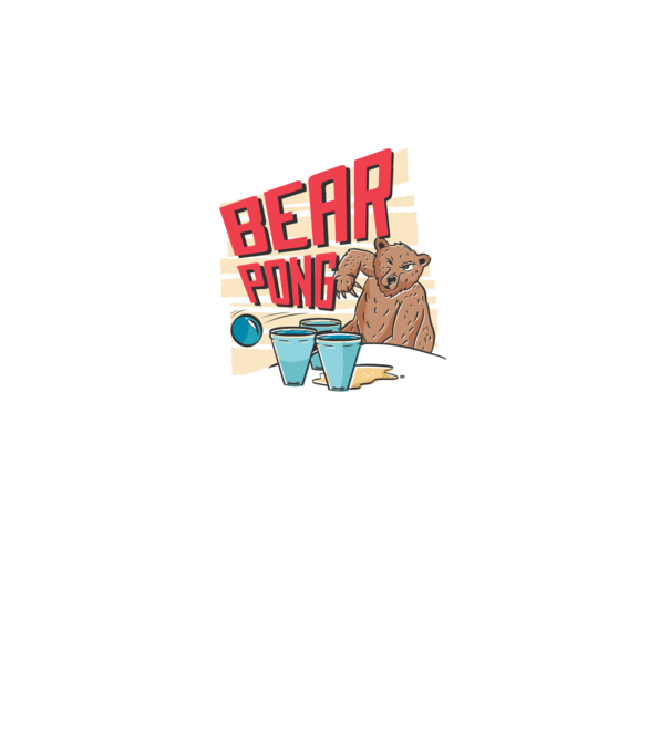 Bear Pong model negru pe tricou