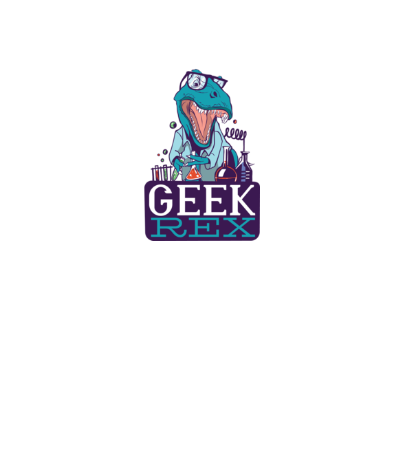 Geek Rex dinozaur tricou model negru pe tricou