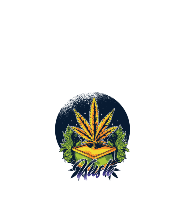 Marijuana Kush model albastru închis pe tricou