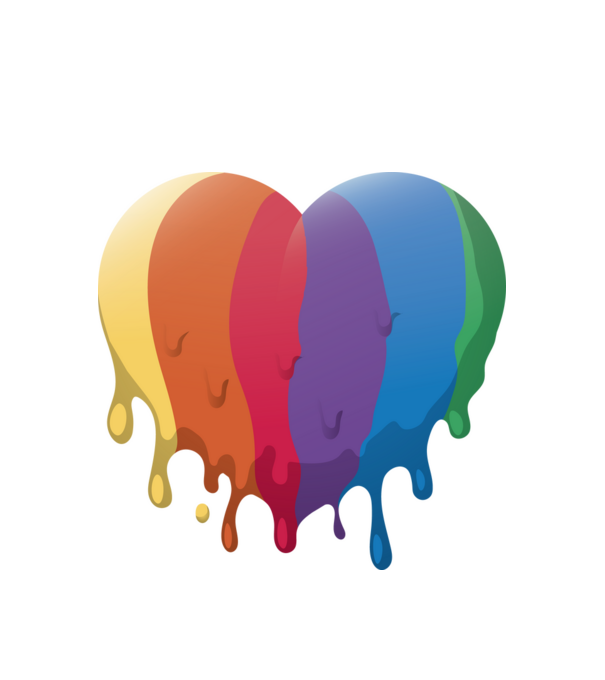LGBTQ Inimă model alb pe tricou