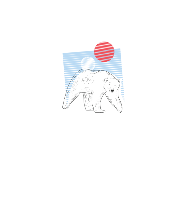 Urs polar model gri pe tricou