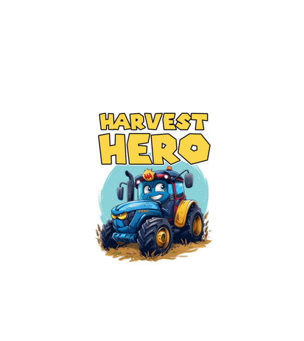 Harvest Hero Tractor model negru pe tricou