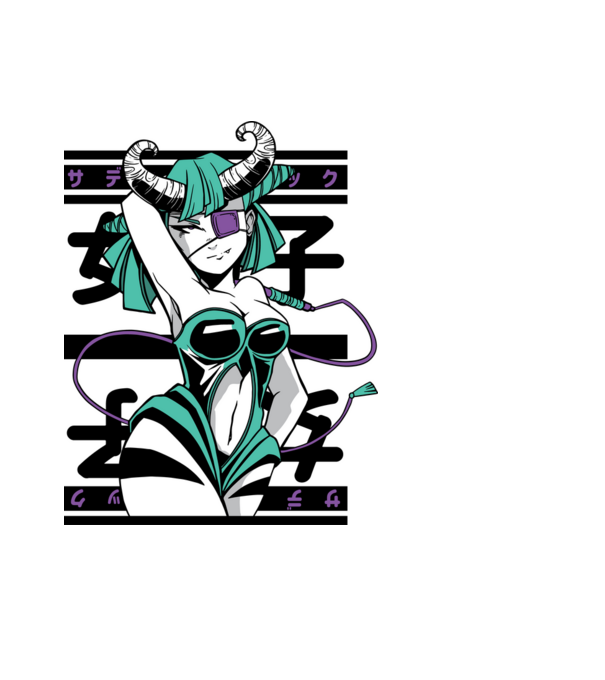 Fată sexy Anime model albastru deschis pe tricou