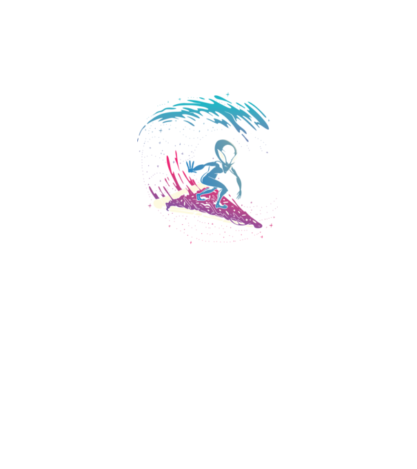 Alien Pizza Surf tricou amuzant model negru pe tricou