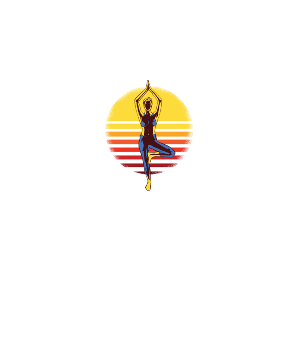 Retro yoga model negru pe tricou