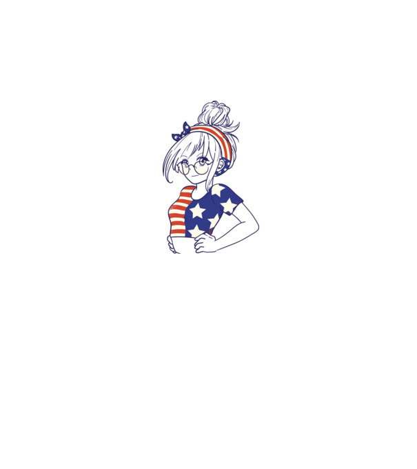 fată Americană Anime model alb pe tricou