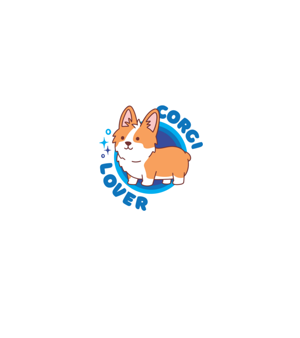 Corgi Lover model alb/roșu pe tricou