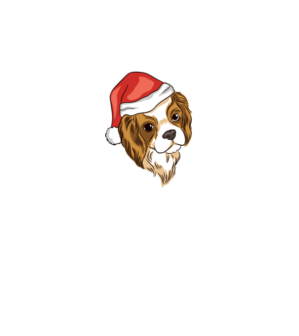 Santa Cocker Spaniel model alb pe tricou