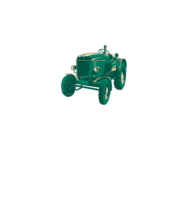 Tractor vechi model alb pe tricou
